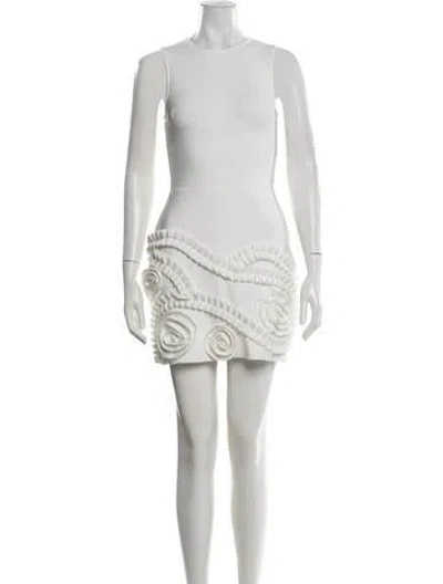 Pre-owned Elliatt Crew Neck Mini Dress In White