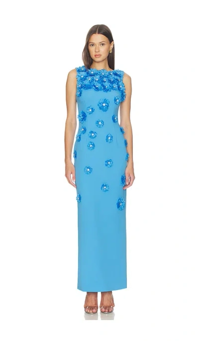 Elliatt Dali Floral Gown In Blue