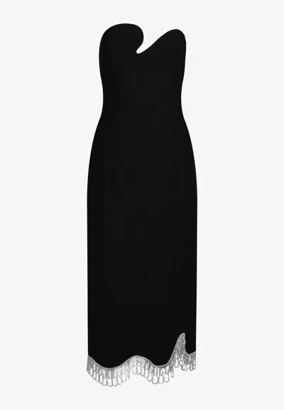Elliatt Delia Strapless Midi Party Dress In Black