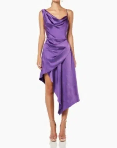 Elliatt Draped Midi Dress In Royal Purple