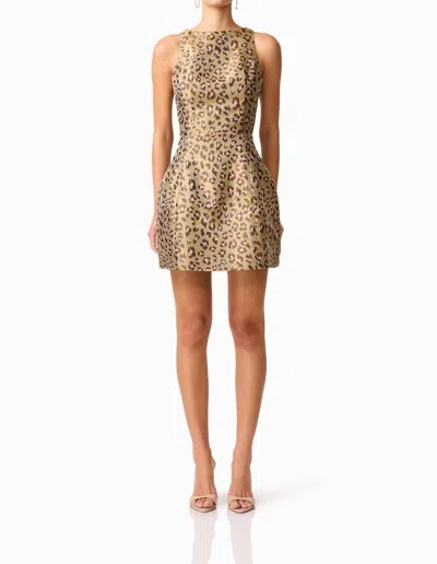 Elliatt Elara Tulip Mini Dress In Leopard Print In Multi