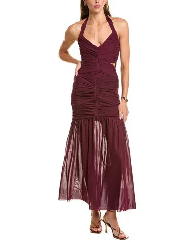 Elliatt Elena Halter Neck Gown In Burgundy