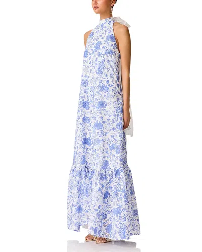 Elliatt Elin Floral Halter Gown In Blue