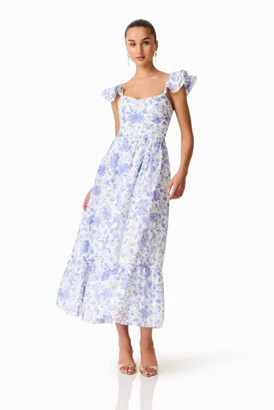 Elliatt Elin Midi Dress In Blue In Multi