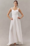 Elliatt Emi Corset Sheer Drop-waist Maxi Dress In White