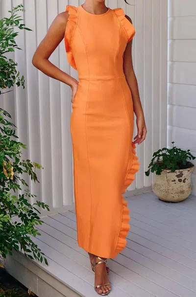 Elliatt Eminent Midi Dress Dress In Neon Orange