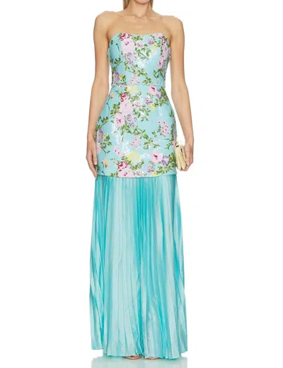 Elliatt Emmeline Strapless Gown In Mint In Blue