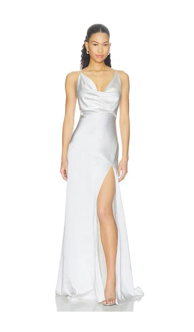 Elliatt Erielle Cowl Neck Gown In Silver