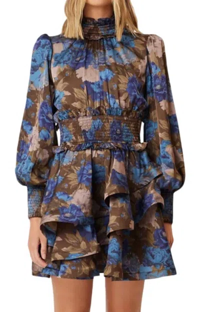 Elliatt Erin Day Dress In Brown Multi