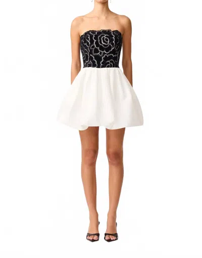 Elliatt Eris Strapless Mini Dress In Black & White