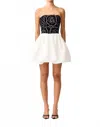 Elliatt Eris Strapless Mini Dress In Black/white In Black