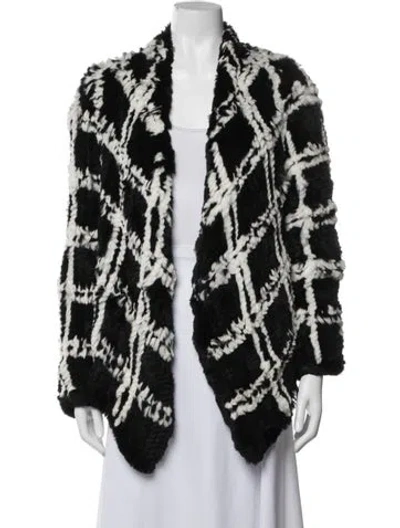 Pre-owned Elliatt Faux Fur Patterned Jacket In Black