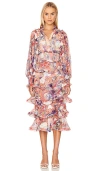 Elliatt Lace Midi Dress In Blush In 碎花