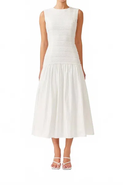 Elliatt Fifi Drop Waist Midi Dress In Ivory In Multi