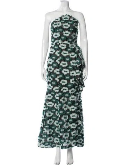 Pre-owned Elliatt Floral Print Long Dress In Black