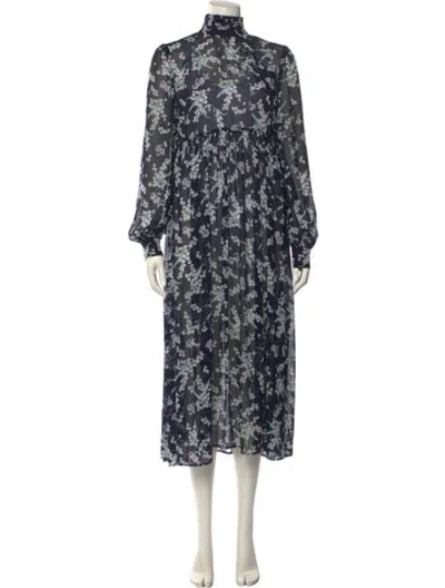 Pre-owned Elliatt Floral Print Long Dress In Green