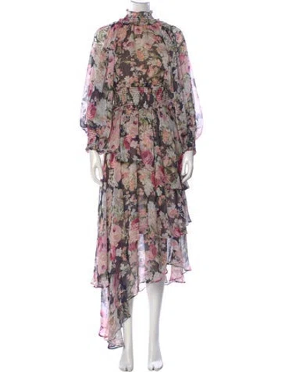 Pre-owned Elliatt Floral Print Long Dress In Multi
