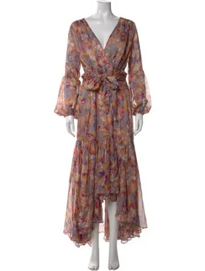 Pre-owned Elliatt Floral Print Long Dress In Multi