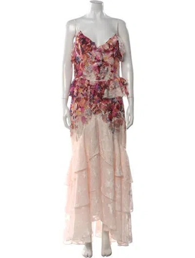 Pre-owned Elliatt Floral Print Long Dress In Multi