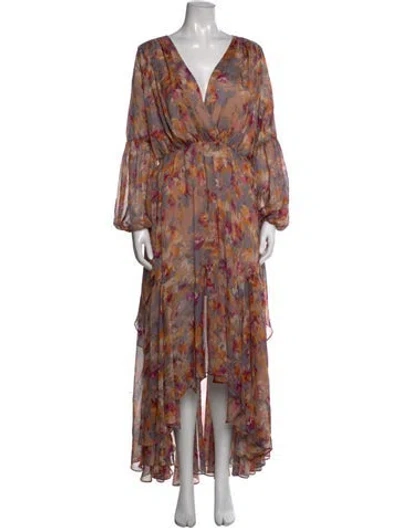 Pre-owned Elliatt Floral Print Long Dress In Multi
