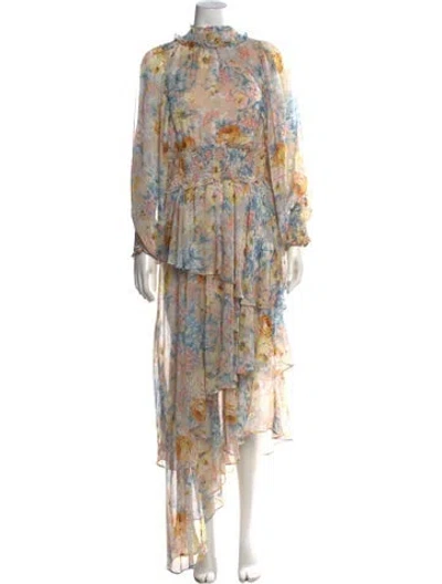 Pre-owned Elliatt Floral Print Long Dress In Neutrals