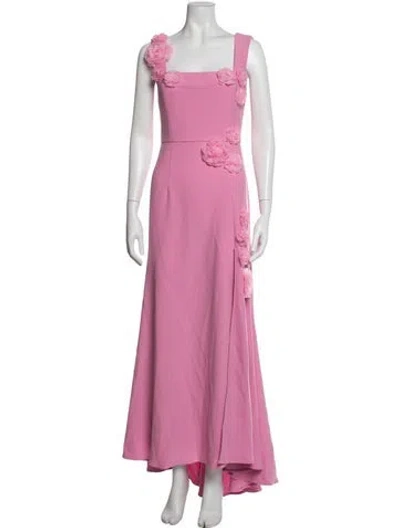 Pre-owned Elliatt Floral Print Long Dress In Pink