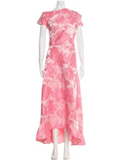 Pre-owned Elliatt Floral Print Long Dress In Pink