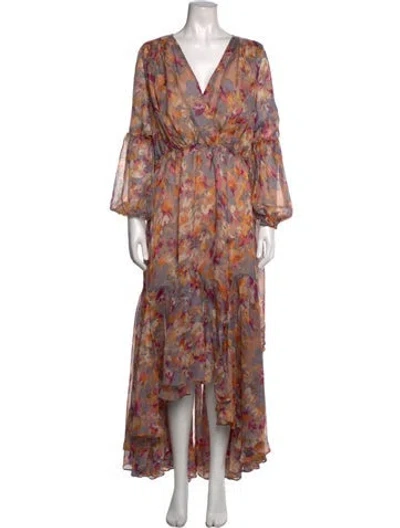 Pre-owned Elliatt Floral Print Long Dress W/ Tags In Multicolor
