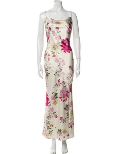 Pre-owned Elliatt Floral Print Long Dress W/ Tags In Neutral