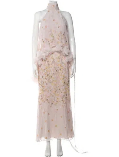 Pre-owned Elliatt Floral Print Long Dress W/ Tags In Pink