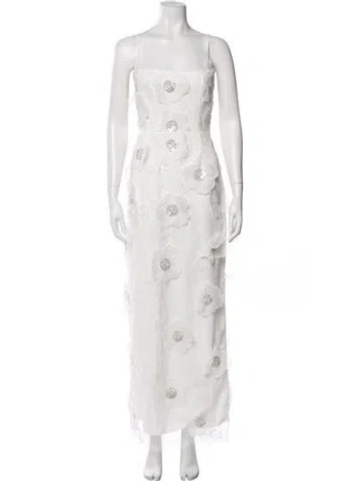 Pre-owned Elliatt Floral Print Long Dress In White
