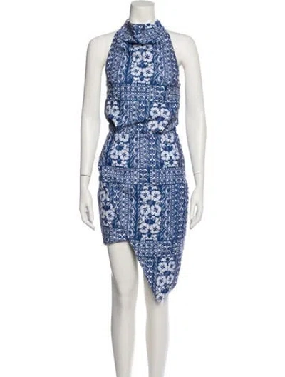 Pre-owned Elliatt Floral Print Midi Length Dress In Blue