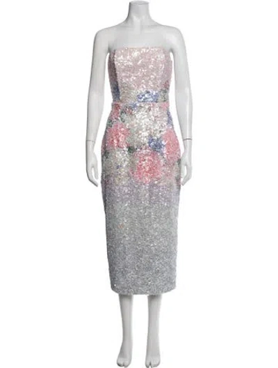 Pre-owned Elliatt Floral Print Midi Length Dress In Multicolor