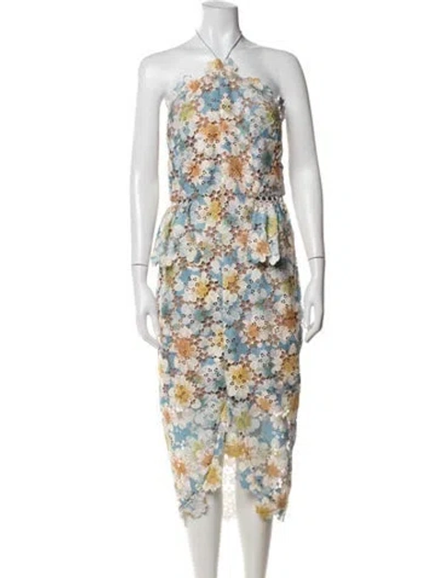 Pre-owned Elliatt Floral Print Midi Length Dress In Neutrals