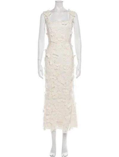 Pre-owned Elliatt Floral Print Midi Length Dress In Neutrals