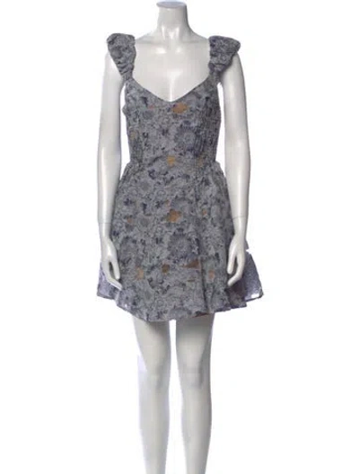 Pre-owned Elliatt Floral Print Mini Dress In Black