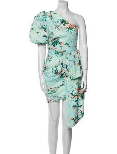 Pre-owned Elliatt Floral Print Mini Dress In Blue