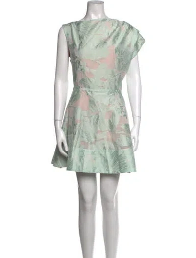 Pre-owned Elliatt Floral Print Mini Dress In Green