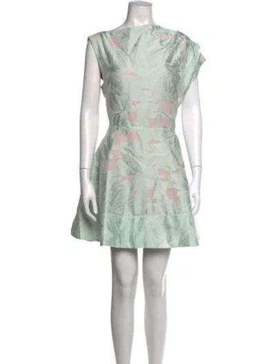 Pre-owned Elliatt Floral Print Mini Dress In Green