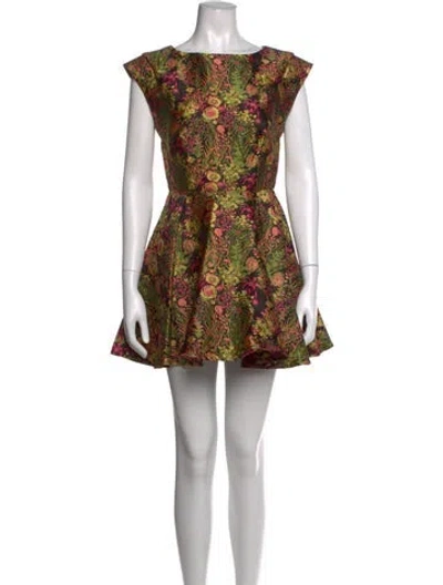 Pre-owned Elliatt Floral Print Mini Dress In Multicolor