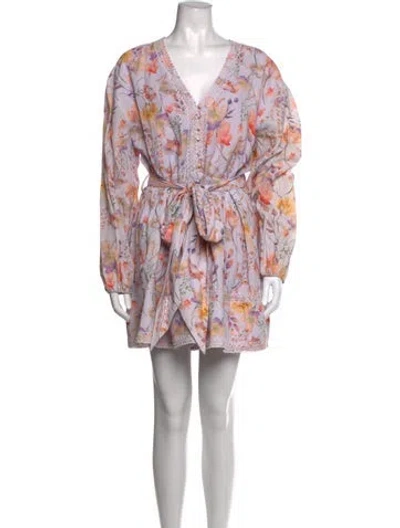 Pre-owned Elliatt Floral Print Mini Dress In Multicolor