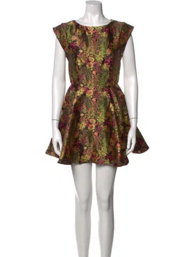 Pre-owned Elliatt Floral Print Mini Dress In Multicolor
