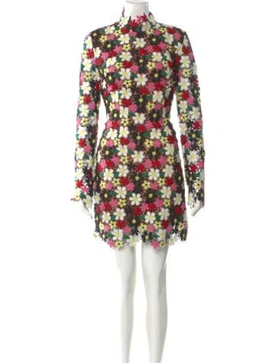 Pre-owned Elliatt Floral Print Mini Dress In Neutral