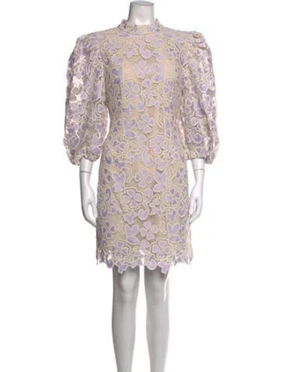 Pre-owned Elliatt Floral Print Mini Dress In Neutrals