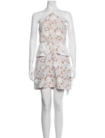 Pre-owned Elliatt Floral Print Mini Dress In Neutrals