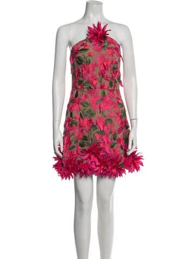 Pre-owned Elliatt Floral Print Mini Dress In Pink