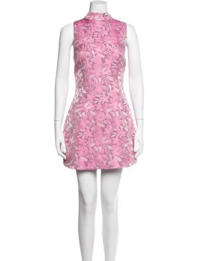 Pre-owned Elliatt Floral Print Mini Dress In Pink