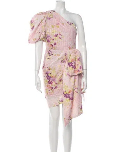 Pre-owned Elliatt Floral Print Mini Dress In Pink