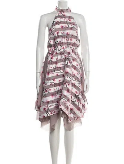 Pre-owned Elliatt Floral Print Mini Dress In Pink