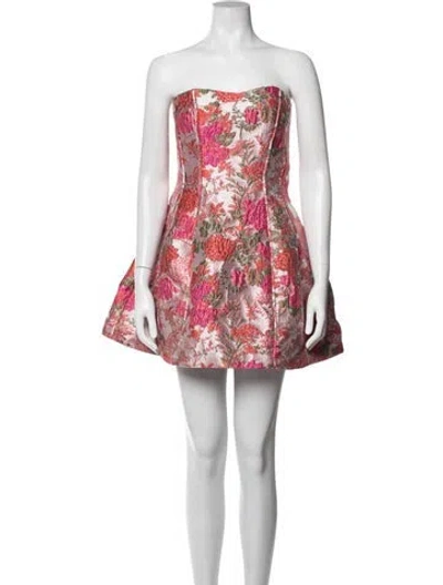 Pre-owned Elliatt Floral Print Mini Dress In Red